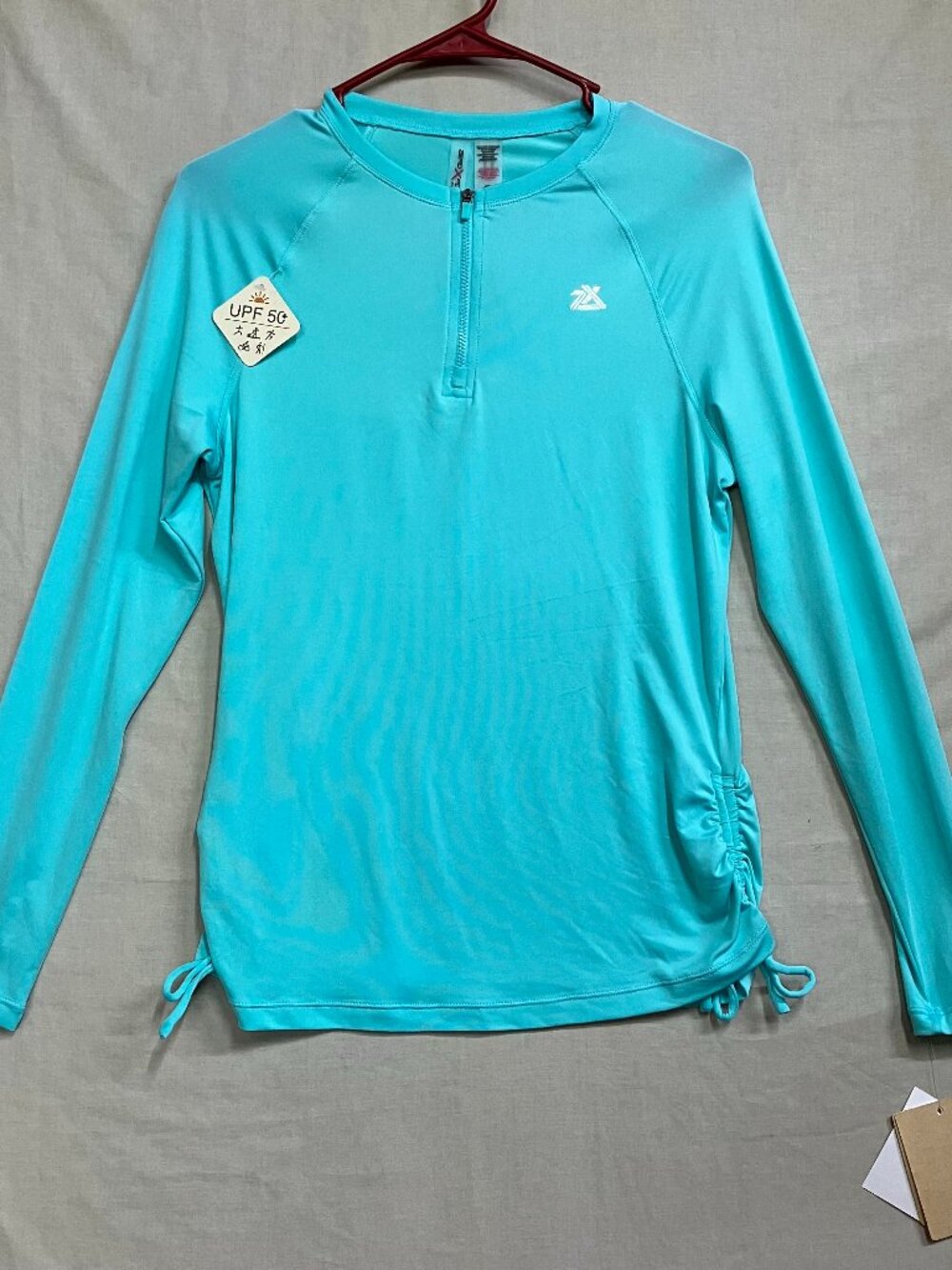 ZeroXposur Top Raglan Women Size Small Green Long Sleeves UPF 30+ Sun Protection